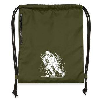 Schneller Eishockey Spieler Fan Motiv - Turnbeutel aus Recycling-Material - military Green - Vorne