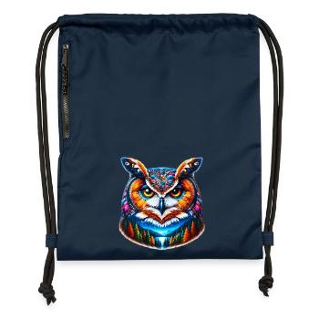 Owl - Gymsac made from recycled material - navy - Front