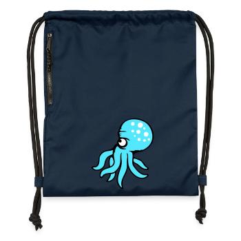 Oktopus Kraken Tintenfisch Kopffüßer böser Blick - Turnbeutel aus Recycling-Material - Navy - Vorne