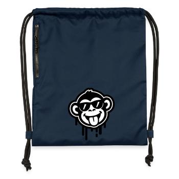 Affe Cool Lustig - Turnbeutel aus Recycling-Material - Navy - Vorne