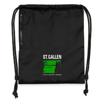 St.Gallen mit Münster - Turnbeutel aus Recycling-Material - military Green - Vorne