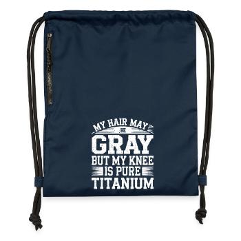 Humorvoll durch jede Reha - Turnbeutel aus Recycling-Material - Navy - Vorne