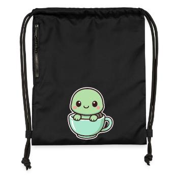 Süße Schildkröte - Kawaii Stil - Turnbeutel aus Recycling-Material - military Green - Vorne