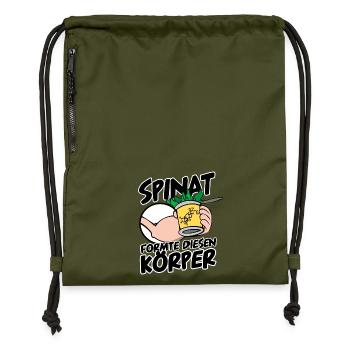 Spinat Body-Building Ecdysteron Körper Fitness - Turnbeutel aus Recycling-Material - military Green - Vorne