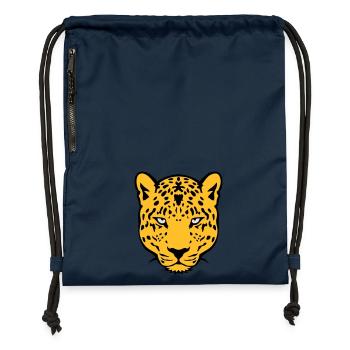 Leoparden wildes Tier 30 - Turnbeutel aus Recycling-Material - Navy - Vorne
