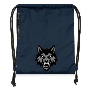 Wolf Kopf Tier - Turnbeutel aus Recycling-Material - Navy - Vorne