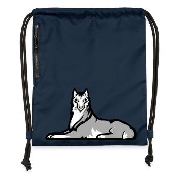 Chechen Lone Wolf - Gymsac made from recycled material - navy - Front