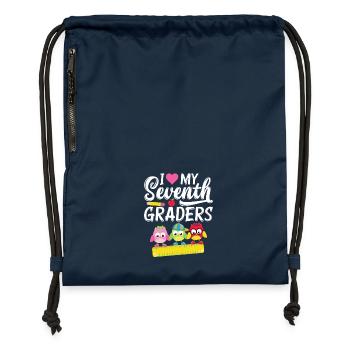 Love My Seventh Graders Teachers - Gymsac made from recycled material - navy - Front