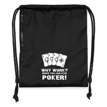 Poker - Poker - Jeu de cartes - Cartes - Travail - Sac à cordon en polyester recyclé - military green - Devant