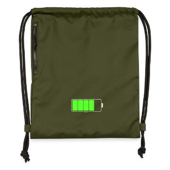 Battery mother child partner look gift - Gymsac made from recycled material - military green - Front