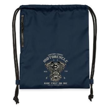 Custom Engine - Gymsac made from recycled material - navy - Front