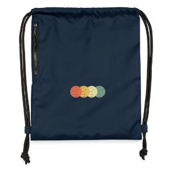 Volleyball 70s retro look - Gymsac made from recycled material - navy - Front