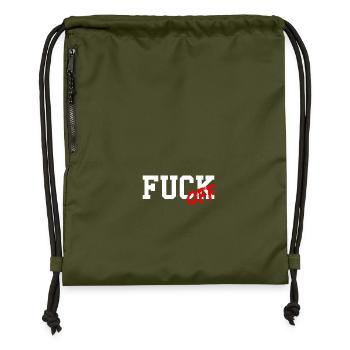Va chier, cadeau - Sac à cordon en polyester recyclé - military green - Devant