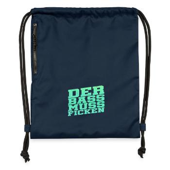 Der Bass muss ficken - Turnbeutel aus Recycling-Material - Navy - Vorne