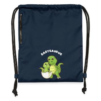 Babysaurus - Funny Family Matching Gift - Gymsac made from recycled material - navy - Front