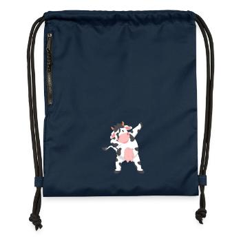 Dabbing Cow Cool Vegetarian Vegan Vegan Funny - Gymsac made from recycled material - navy - Front