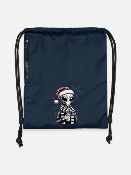 Santa Alien mit Slush Eis - Turnbeutel aus Recycling-Material - Navy