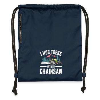 I Hug Trees With My Chainsaw - Turnbeutel aus Recycling-Material - Navy - Vorne