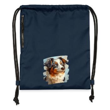 Australian Shepherd - Gymsac made from recycled material - navy - Front