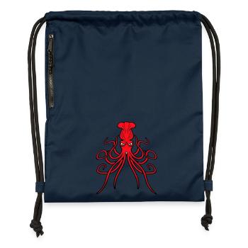 Oktopus Kraken Tintenfisch Kopffüßer böser Blick - Turnbeutel aus Recycling-Material - Navy - Vorne