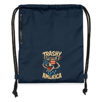 Waschbär Trash Amerika - Turnbeutel aus Recycling-Material - Navy - Vorne