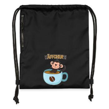 Coffee break with monkey - Gymsac made from recycled material - military green - Front