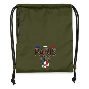 Paris Drapeau Français Cité Ville Ile - Sac à cordon en polyester recyclé - military green - Devant