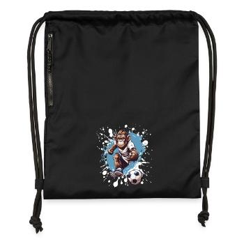 Monkey Football Team - Gymsac made from recycled material - military green - Front