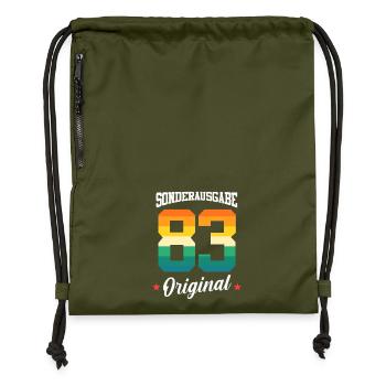 83 Birthday - Gymsac made from recycled material - military green - Front