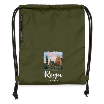 Riga Litauen - Turnbeutel aus Recycling-Material - military Green - Vorne
