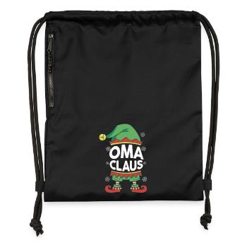 Santa Claus Grandma Claus Christmas - Gymsac made from recycled material - military green - Front