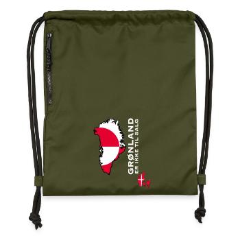 Emblème du Groenland Non à vendre - Sac à cordon en polyester recyclé - military green - Devant