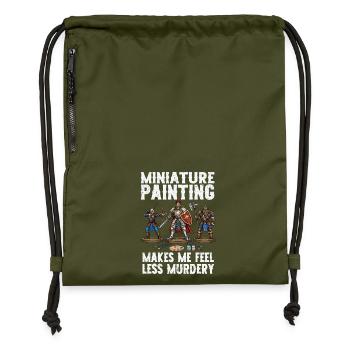 Miniaturenbemalung Weniger Mordlust - Turnbeutel aus Recycling-Material - military Green - Vorne