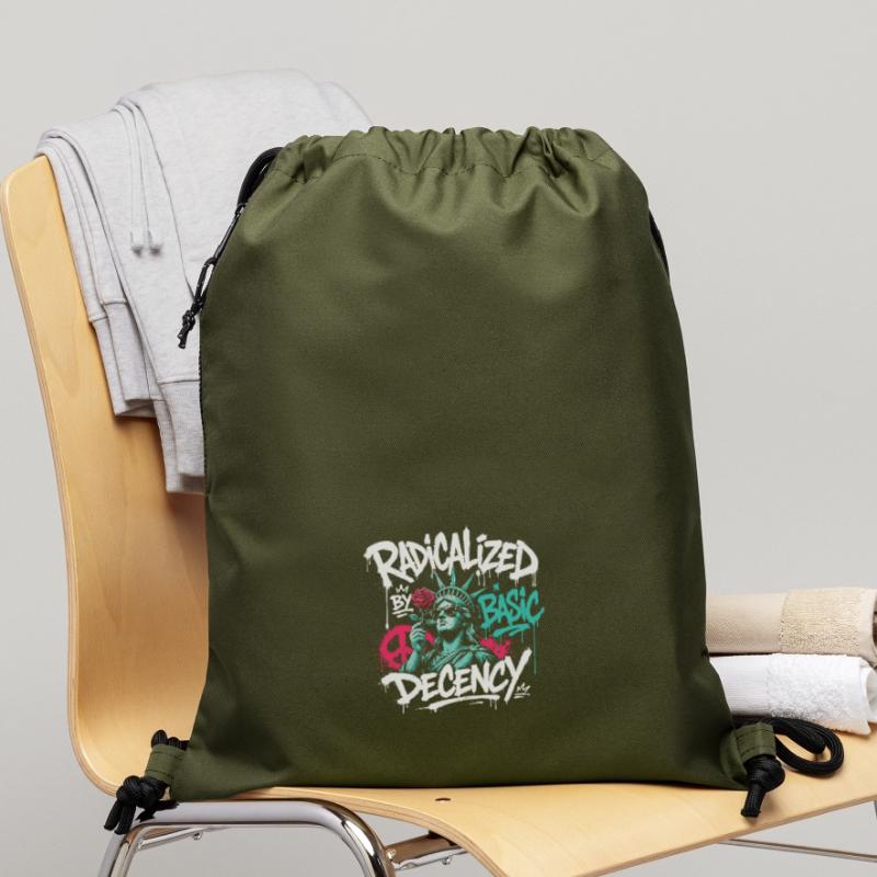 Radikalisierte Basic Decency Graffiti Turnbeutel aus Recycling-Material