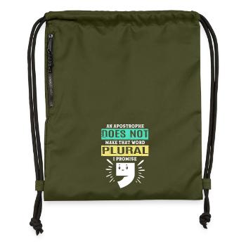 Grammatik Englisch Rechtschreibung - Turnbeutel aus Recycling-Material - military Green - Vorne