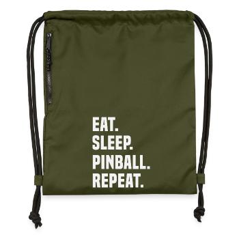 Eat Sleep Pinball Repeat Flipperautomat Slogan - Sac à cordon en polyester recyclé - military green - Devant