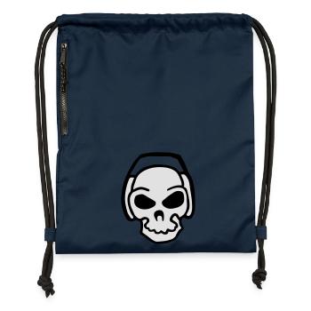 dj Schädel Kopfhörer Musik Elektro dj fun lustige - Turnbeutel aus Recycling-Material - Navy - Vorne