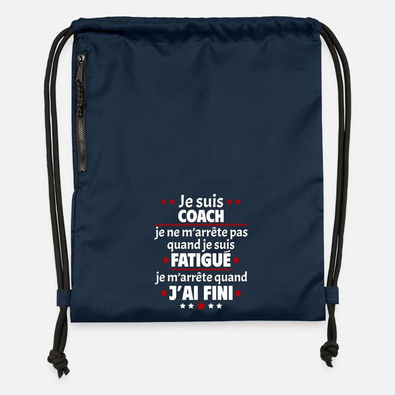 Je suis coach, fête des pères, idée cadeau - Sac à cordon en polyester recyclé - bleu marine