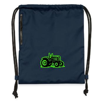 Traktor Landwirtschaft Symbol - Turnbeutel aus Recycling-Material - Navy - Vorne