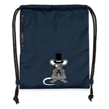 Mr. Mouse Top Hat Monocle Glasses Rich Mr. - Gymsac made from recycled material - navy - Front