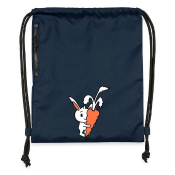 Bunny Big Huge Carrot Carrot Love Hunger Yummy - Gymsac made from recycled material - navy - Front