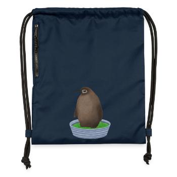 Pesto penguin - Gymsac made from recycled material - navy - Front