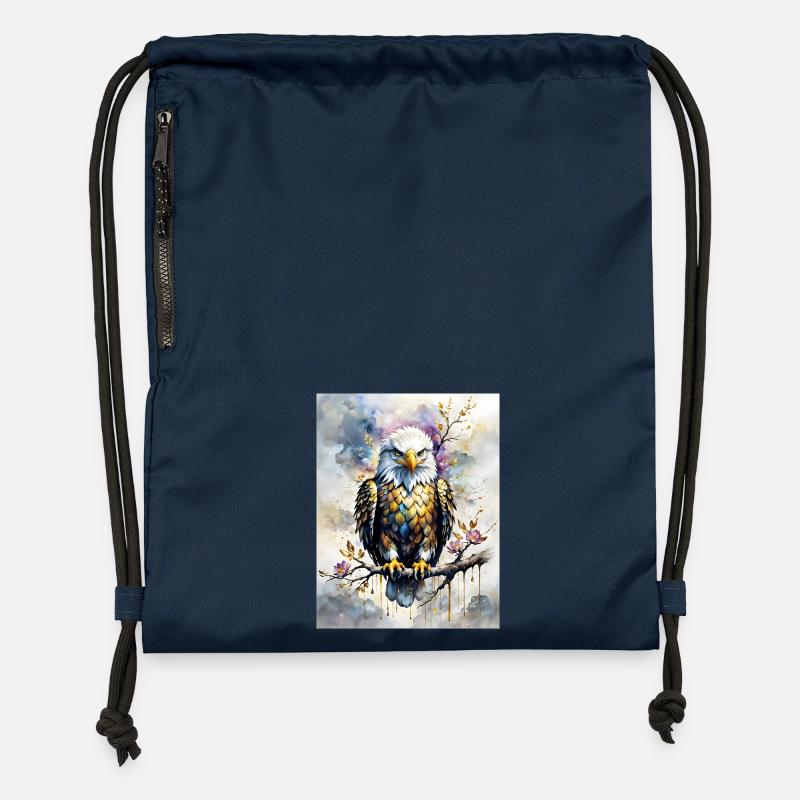 Pygargue à tête blanche - Sac à cordon en polyester recyclé - bleu marine