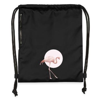 Flamingo pink - Gymsac made from recycled material - military green - Front