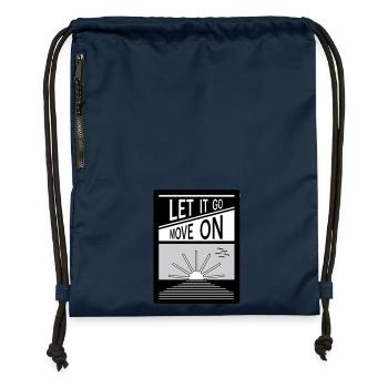 Laissez tomber. Passe à autre chose. - Sac à cordon en polyester recyclé - bleu marine - Devant