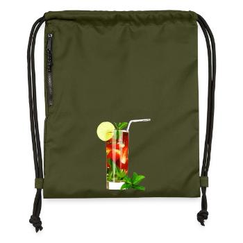 Été Boisson fraîche Fête Célébration Anniversaire - Sac à cordon en polyester recyclé - military green - Devant
