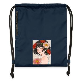 Kirei no Hana - Gymsac made from recycled material - navy - Front