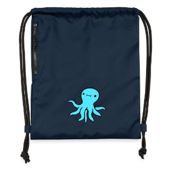 Oktopus Kraken Tintenfisch Kopffüßer süß niedlich - Turnbeutel aus Recycling-Material - Navy - Vorne