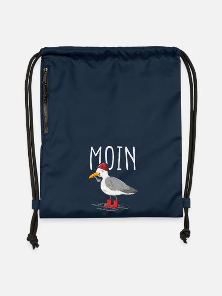 Moin Möwe Seemann - Turnbeutel aus Recycling-Material - Navy