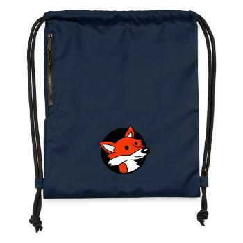 Fox Hole Red Fox Wild Animal Peeps Face Head - Gymsac made from recycled material - navy - Front